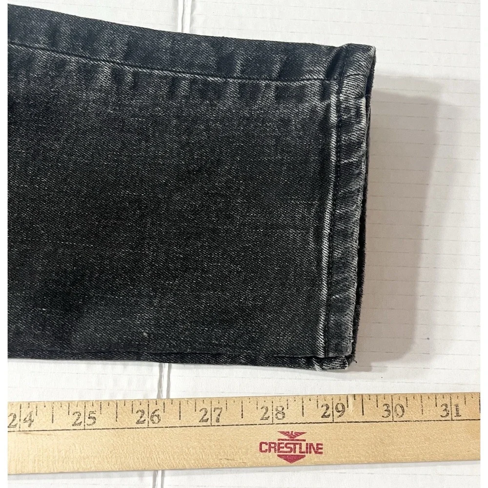 Hudson Jeans Women's 30 Black Krista‎ Super Skinny Raw Wash Biker Grunge Rock